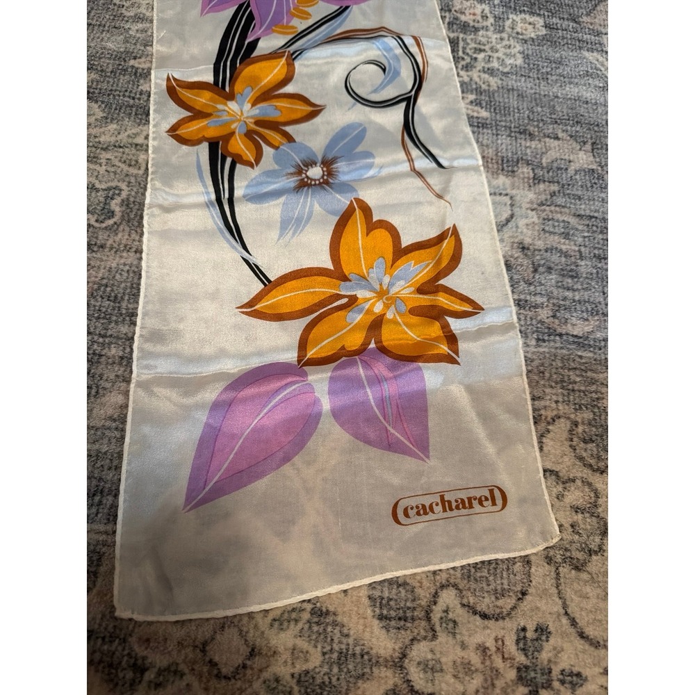 Vintage Cacharel for Glentex Floral Silk Scarf